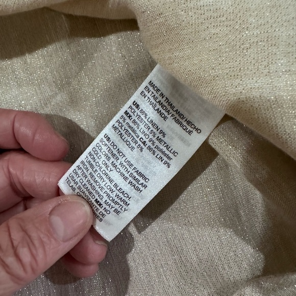 Chico's Cream Notched Collar Button Down Shirt - Picture 9 of 11